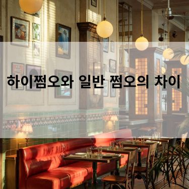 하이쩜오와 일반 쩜오의 차이